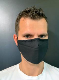 Exkluzívna maska na tvár s filtrom 2x PM2.5 - čierna (štýlové rúško na tvár)