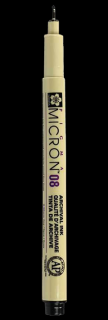 Technické pero SAKURA Pigma Micron® 08 - 0,5 mm čierne (Mikrónové perá Sakura Pigma Micron® Black 08 - 0,5 mm)