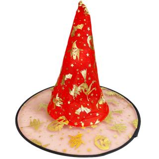 Čarodejnícky klobúk priehľadný červený