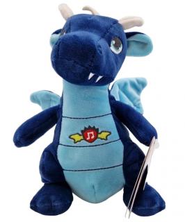 Plyšový drak so zvukom 20cm - modrý