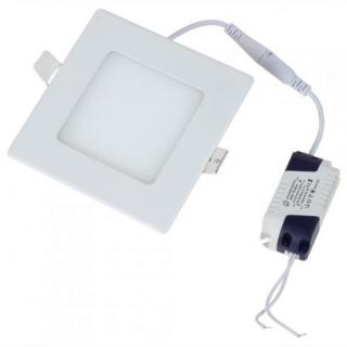 hranatý zapustený LED mini panel  6W tepla biela