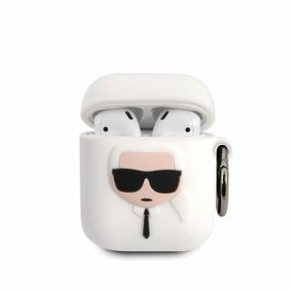 Karl Lagerfeld Karl Head Puzdro pre Airpods 1/2 - White
