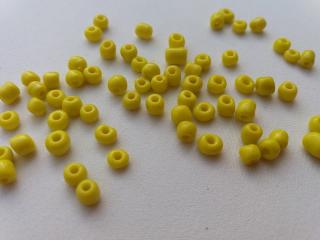 Korálik sklenený  žltý  - 4 mm - balík