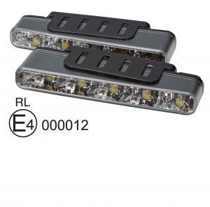Šikmé denné svetlá 5 LED MYCARR SJ296E svietenie 2x5W 12V ECE R87 (E4) (Šikmé denné svetlá 5 LED MYCARR SJ296E Typ2 svietenie 2x 5W 12V s homogizáciou ECE R87 (E4))