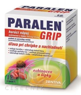 PARALEN GRIP horúci nápoj echinacea a šípky (plo por 500 mg/10 mg, 1x12 vrecúšok)