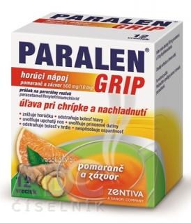 PARALEN GRIP horúci nápoj pomaranč a zázvor (plo por 500 mg/10 mg, 1x12 vrecúšok)