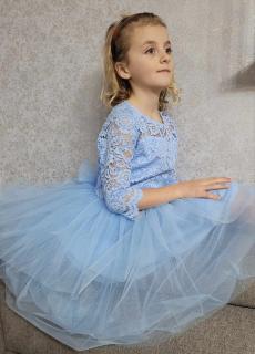 Dievčenské spoločenské šaty svetlo modré Veľkosť: 134
