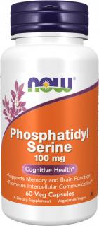 NOW FOODS Phosphatidyl serine (Fosfatidylserín), 100 mg, 60 rastlinných kapsúl